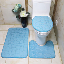 Bathroom Rugs Sets of 3, Super Soft Non Slip Bathtub Carpet And Absorbent Bath Mat, Bathroom Carpet, Bath Mat for Bathroom, Washable Rug