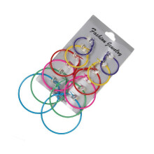 Hoop Earrings Retro Geometric Dangle 6 Pairs