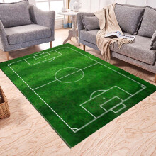 Summer Savings! Non-Slip Teen Room Rug, Soccer Field Grass Print, Football Sports Area Rug, 39"x78", compatible with all floors