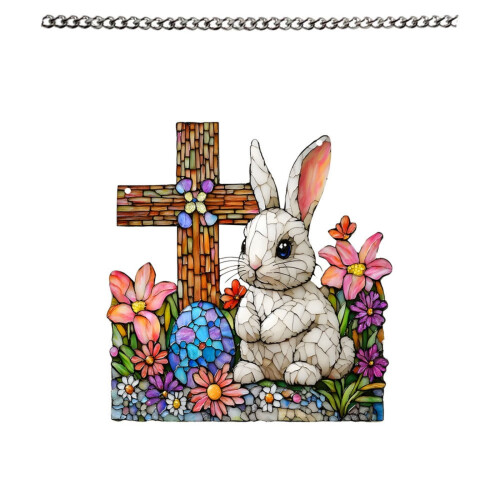 Easter Acrylic Pendant Bunny Egg Window Hanging Decor Style