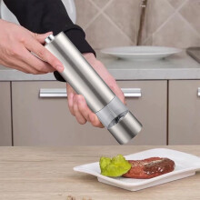 Electric Pepper Grinder Stainless Steel Kitchen Spice Mill for Black Pepper Sea Salt