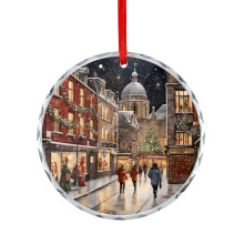 Dublin Christmas Ornament Crystal Glass Round 1pc
