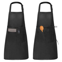 Verstellbare, schwarze, wasserdichte Küchenschürze mit Taschen, 2er-Set, aus strapazierfähigem Material für Damen und Herren