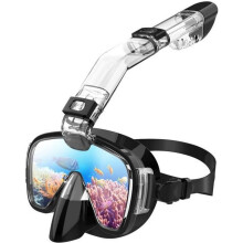 Masque de plongée en apnée antibuée en silicone avec système respiratoire intégré et support