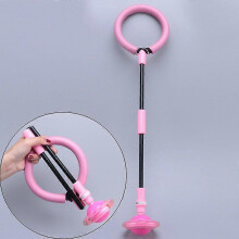(Pink) Kids Fitness Flashing Foldable Skip Jump Ropes Sports Swing Ball Bouncing Toy