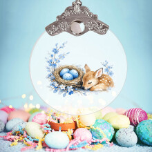 Easter Pendant 2D Flat Party Decoration Glass Pendant Easter Basket Filler Gift For Children(J,glass)