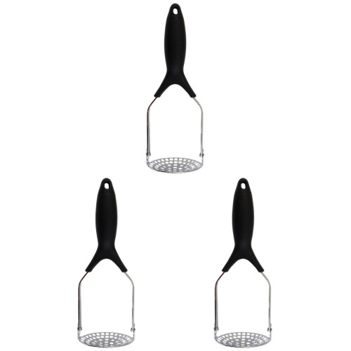 3Pcs Silver Potato Masher Kitchen Gadget Manual Crusher for Vegetables 1
