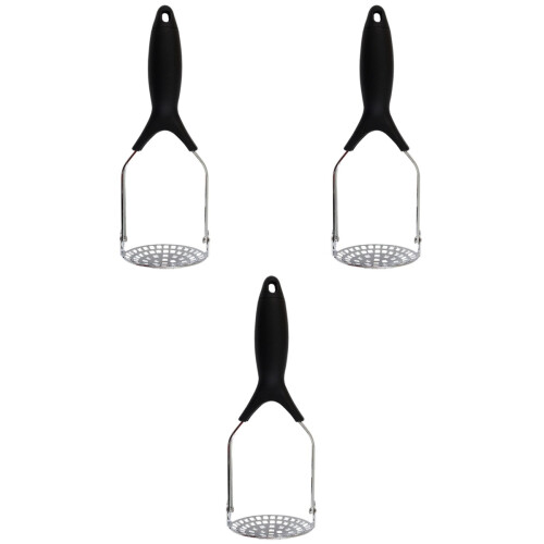 3Pcs Silver Potato Masher Kitchen Gadget Manual Crusher for Vegetables 2
