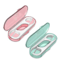 2pc His and Hers Travel Dental Floss Picks | 20 Reusable Dental Picks | Pink and Green | Teeth Tooth Pick Dental Floss Holder