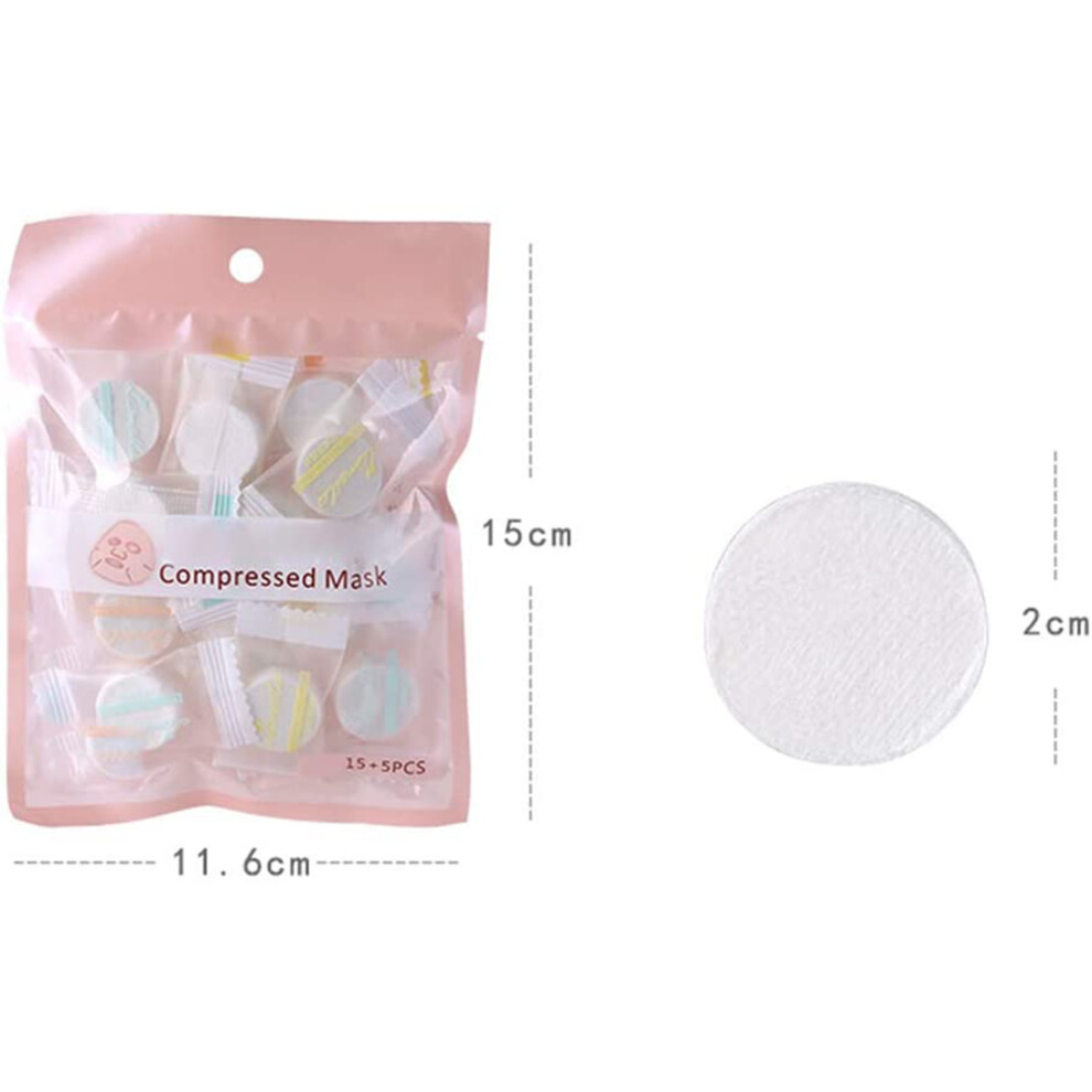 20 Piece Compressed Facial Mask Natural Non-Woven