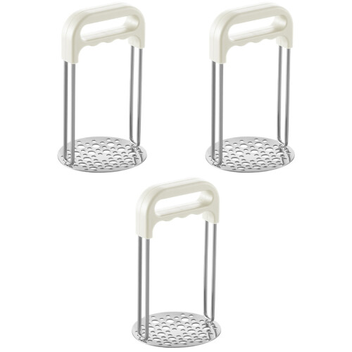3Pcs Reusable Stainless Steel Potato Masher Comfortable Kitchen Tool 1