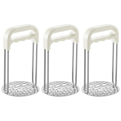 3Pcs Reusable Stainless Steel Potato Masher Comfortable Kitchen Tool 2