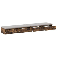 vidaXL Bed Drawers with Drawer Smoked oak 180 x 36.5 x 16.5 cm, Bedroom, Modern Nightstand, Small Storage Solution, Elegant Bedside Table, Compact