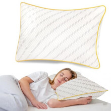 Luxury Adjustable Memory Foam Pillow with Cooling Gel & Bamboo Cover – Ergonomic Neck & Shoulder Support, Breathable Airflow, Removable Fill &