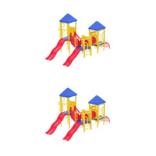 2 Sets Mini Playground Model Mini Children's Playground Model Miniature Sand Table Decoration