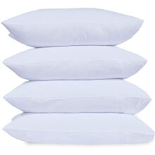 100% Pure Support For Stomach, Side And Back Sleepers Polycotton Hollowfiber Filled Sleeping Pillows 45x72cm Hotel Quality (Pack Of 4 Pillows)
