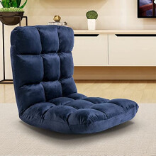 ORTHOLOGICS Adjustable Floor Chair with Back Support, Comfortable Padded Foldable Folding Padded Seating - Gaming, Meditation, Reading, Office - Black
