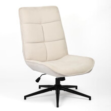 MEUBLE COSY Swivel Accent Chair High Back for Living Room Reclining Function, 360 Rotation, Metal Crossed Leg, Armless Design for Bedroom, Chenille