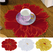 4Packs Flower Placemats for Dining Table Table Mats Hollow Out Flower Place Mats for Holiday Party Wedding Accent Centerpiece Dinner Table Decoration