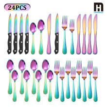24-Piece Stainless Steel Flatware Set with Steak Knives