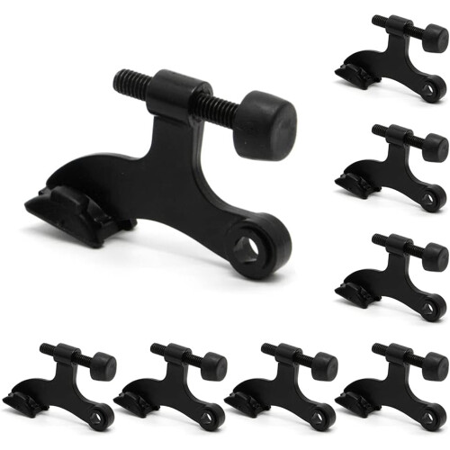 Hinge Pin Door Stopper Black Adjustable Heavy Duty 8 Pack