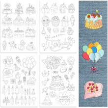 Water Soluble Hand Embroidery Patterns (4 Sheets, 72 Designs) – Wash-Away Stabilizer for Beginners, Compatible with Hand Sewing
