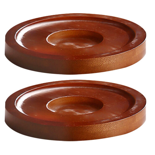 Wood Whiskey Cup Coaster Rotary Set 2 Pieces