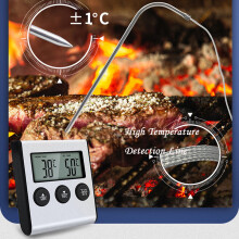 Digital Mini 24-Hour Countdown Timer, Stainless Steel Magnetic Back, Easy Read, for Kitchen Cooking/Baking, 2.5x2.8in, Black