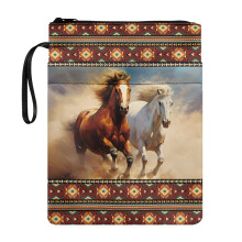 Horses 1pcs Retro Bible Cover Case with Waterproof Zipper Polyester Fabric Bible Carrier Tote Bag for Books, and Stationery Student 8.66 x 11.42 Inch