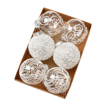 Christmas Ball Ornaments, 6 PCS Transparent Painting Christmas Hanging Ball for Xmas Tree DIY Craft Gifts, for Home Holiday Wedding Party Decorations