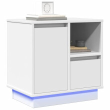 vidaXL Bedside Cabinet with White 50 x 34.5 x 50 cm Engineered wood, Stylish Bedroom Nightstand, Modern Storage Solution, Rectangular Bedside Table,