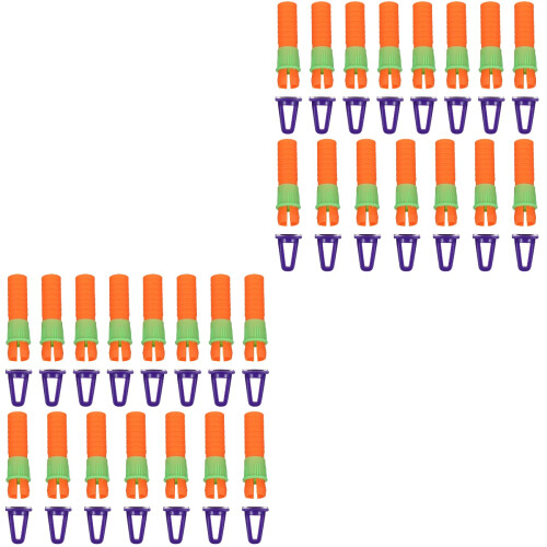 30Pcs Durable Orange Plastic Crayon Extender Caps for Art Drawing 2