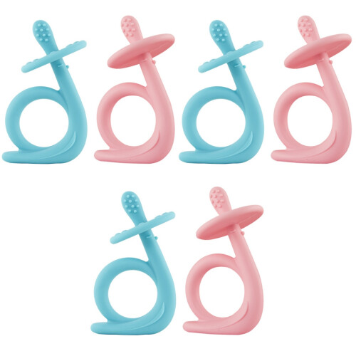 6Pcs Baby Chewing Toys Silicone Infant Molar Teethers Assorted Colors 2