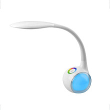 Lampe de bureau LED blanche, col de cygne, 3 niveaux de luminosité, pour la lecture et la lampe de chevet, protection des yeux