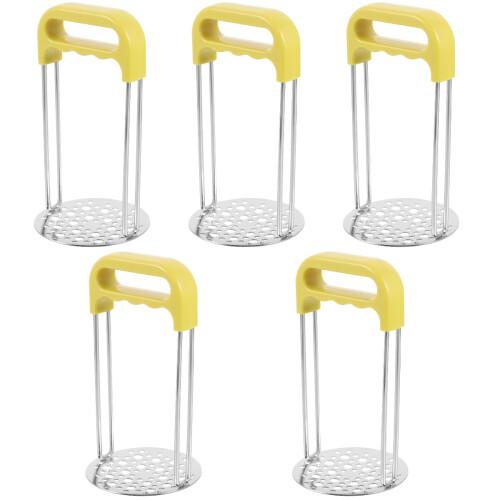 5Stk Gemüse- Und Kartoffelstampfer Gelb Ergonomisch 1
