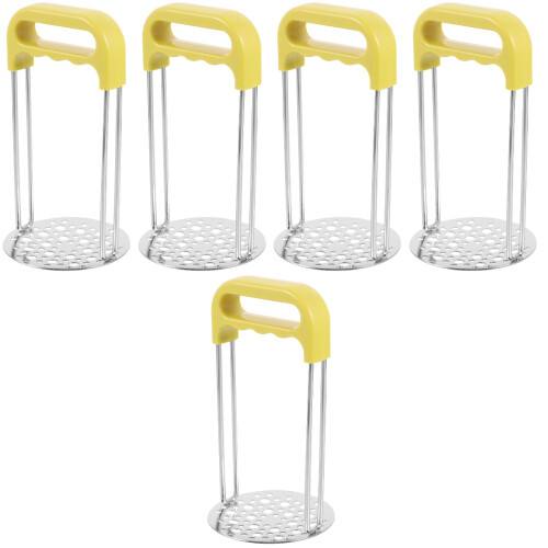 5Stk Gemüse- Und Kartoffelstampfer Gelb Ergonomisch 2