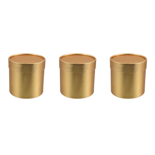 3Stk Papierbox Gold Elegante Blumenpräsent Box Mit Deckel 1