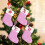 Chaussette de Noël vintage en tricot polyester avec initiales 4