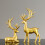 Gold Reindeer Sculptures Resin 2 pcs 2