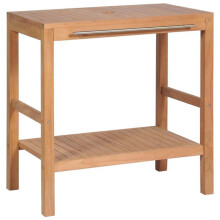 Waschbeckenmöbel für das Badezimmer - HELLOSHOP26 - 74 x 45 x 75 cm - Massivholz Teak - Abflussloch - Braun