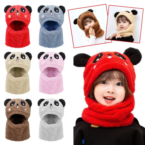 Children's Cartoon Wool Face Hat with Ear Covering, 1