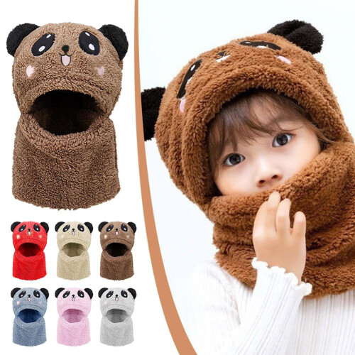 Children's Cartoon Wool Face Hat with Ear Covering, 2