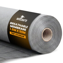 Breathable Roofing Membrane, 1.5m x 50m (75m²) - 100 GSM, 3-Layer Vapor Permeable Roofing Felt Underlay, BBA & CE Approved