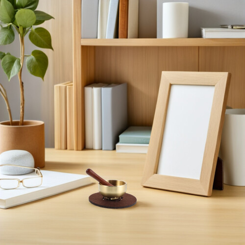 1Set Compacte Koperen Mini Zangkom Set Voor Mindfulness En Ontspanning 2