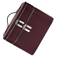 Conteneur de maquillage spacieux de 24 x 18 x 17 cm-Bourgogne