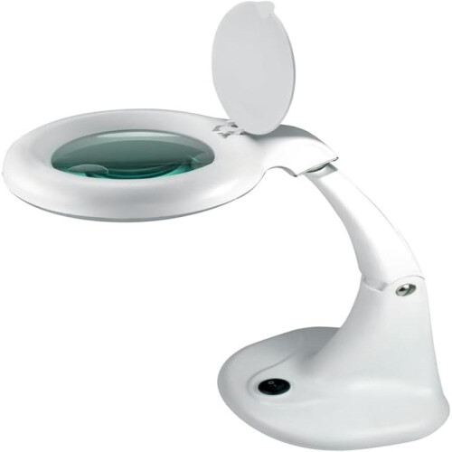 5W White LED Magnifying Lamp, 500m Magnification, Articulated Mini, Precise Work, Office and Workshop