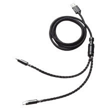 Heavy Duty Braided Spirals Cable For-Black Colorful light