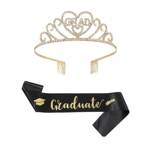 Graduation Sash Kit Glittered Metal 2 Pieces