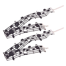 Elegante zwarte muzieknoot hanger ketting met verlengketting-2