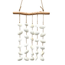 Beach Theme Wind Chimes Natural Seashells And Wooden Hangers